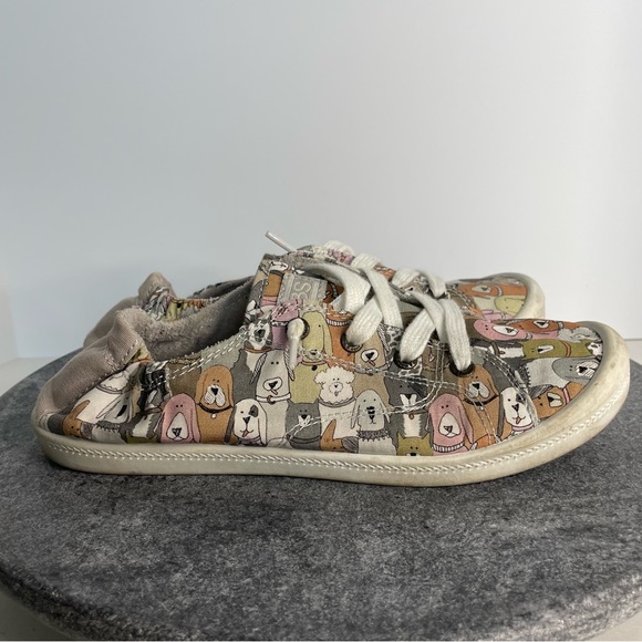 Bobs Dog Print Pattern Style Slip On Laced Shoes 7.5 - Picture 4 of 10